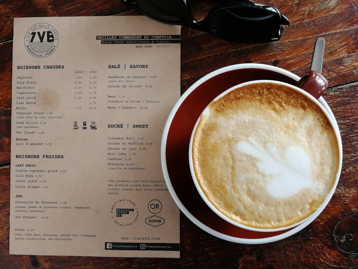 Menu at 7VB Café, Marseille