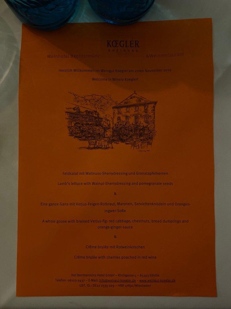 Speisekarte von Koegler Rheingau pub & Bar, Eltville am Rhein