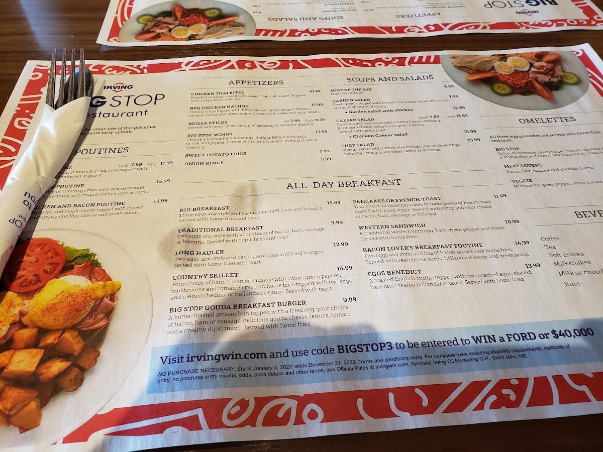 Menu at Silver Fox Restaurant, Salisbury