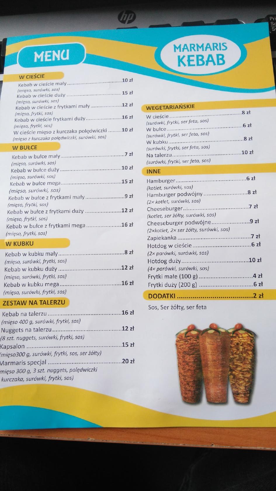 Menu at Marmaris Kebab Lędziny restaurant, Lędziny