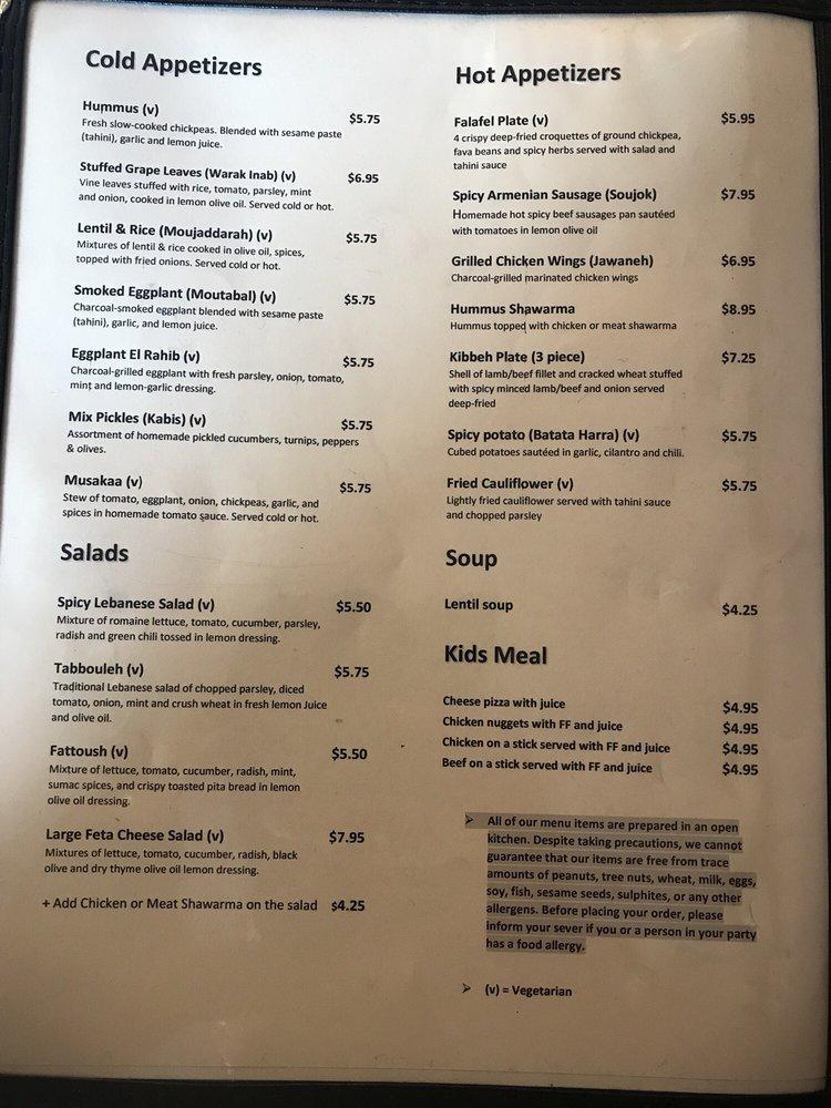 Menu at KababJe Rotisserie & Grille restaurant, Charlotte, b Rea Rd