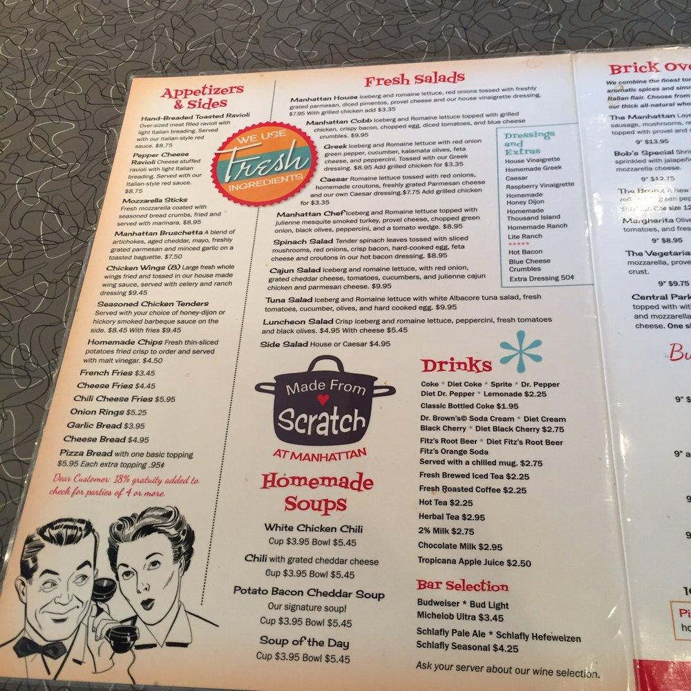 Menu at Cafe Manhattan, Clayton, 505 S Hanley Rd