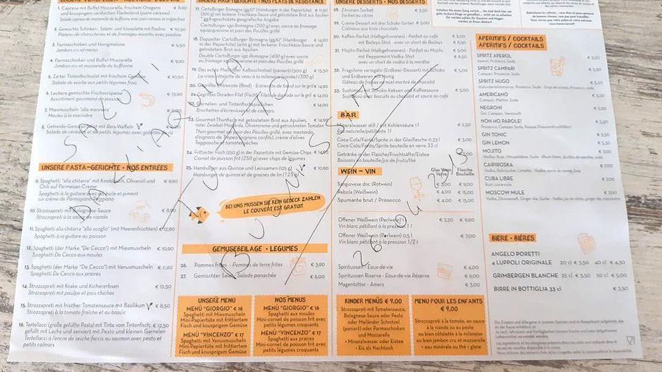 Menu di Il Cartoccio 