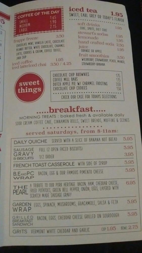 Menu at Attic Coffee Mill Cafe, Madison