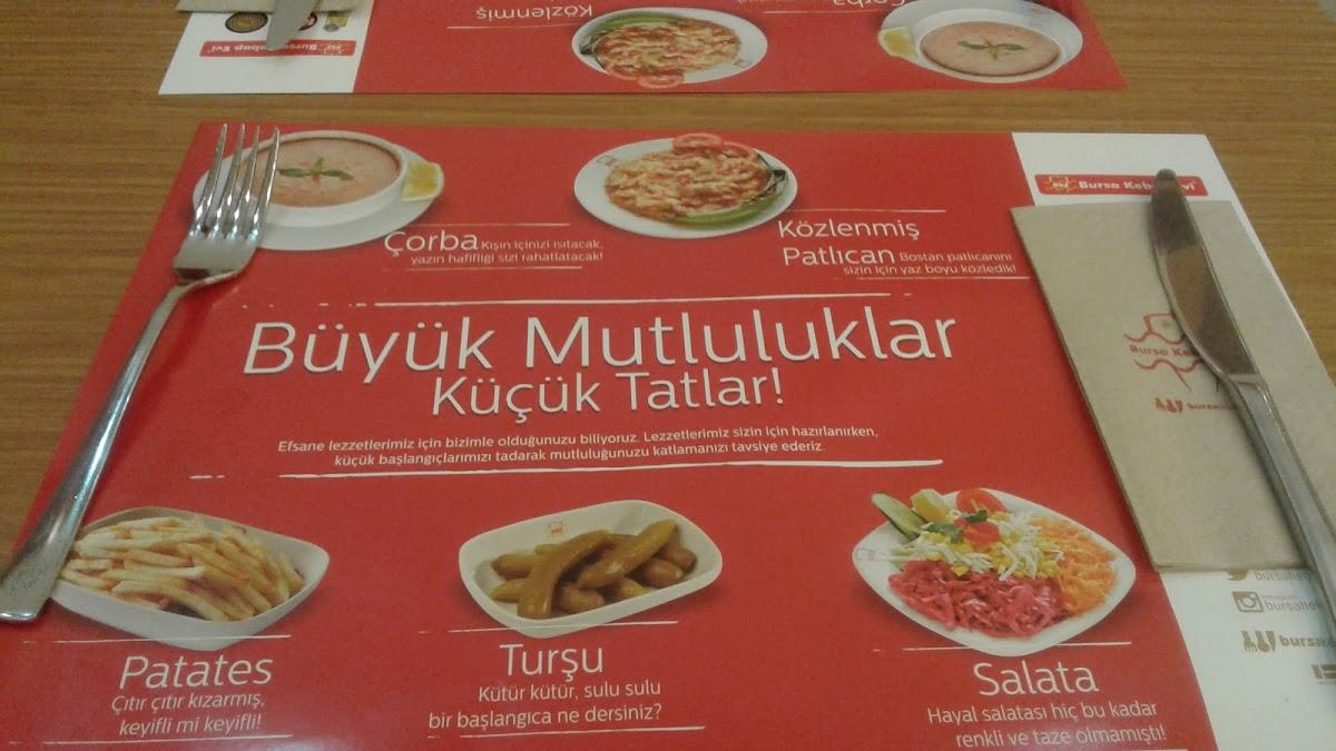 Menu At Bursa Kebab Evi Usak