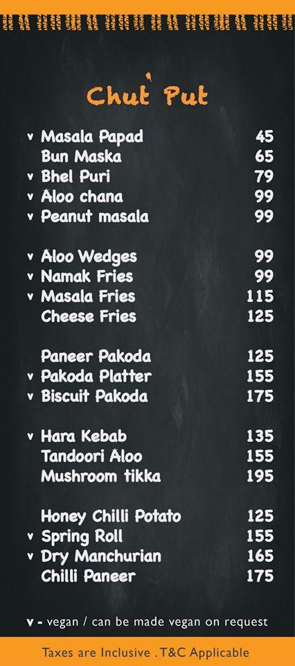 The Chowks - Chai Chowk menu