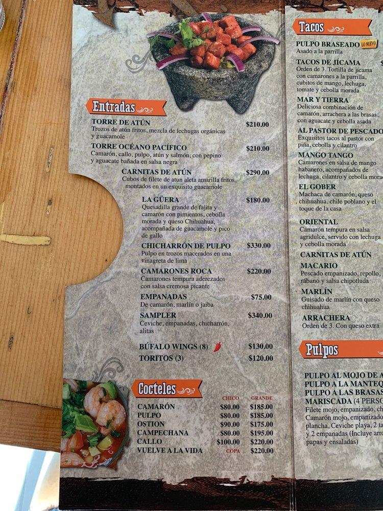 Menu at Costa Grill restaurant, Nuevo Laredo