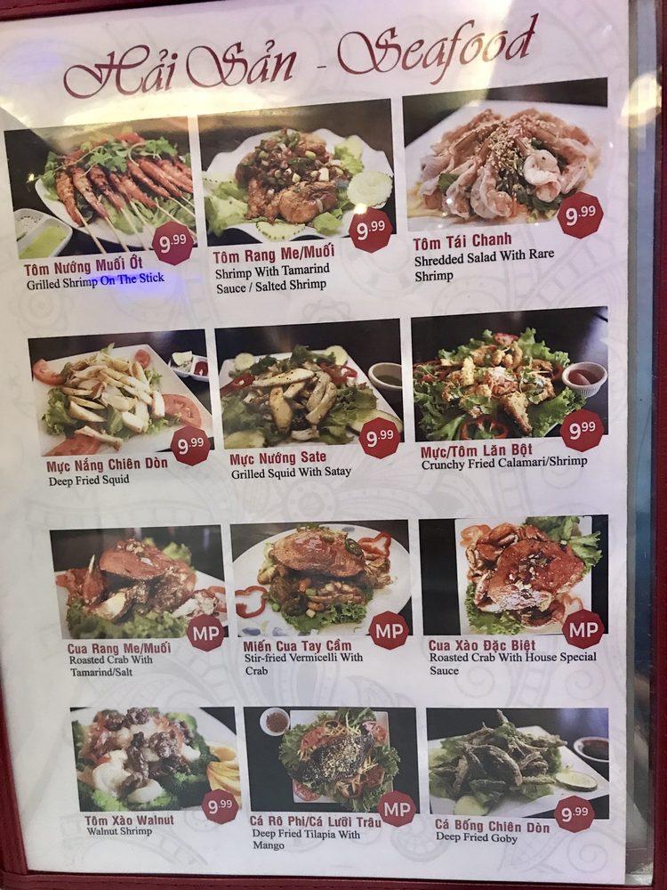 Menu at Tràm Chim Fresh Seafood restaurant, Westminster, Bolsa Ave Ste B