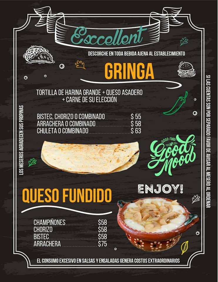 Carta del restaurante Los Pinches Tacos Moroleón