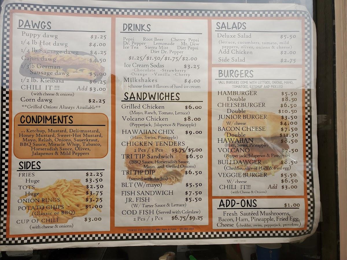 Menu at Dawg House restaurant, Prineville, 318 NW 3rd St