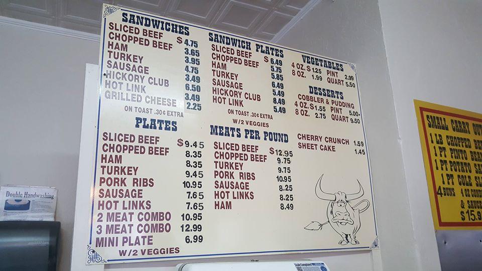 Menu At Hickory Bar-B-Que, Bonham