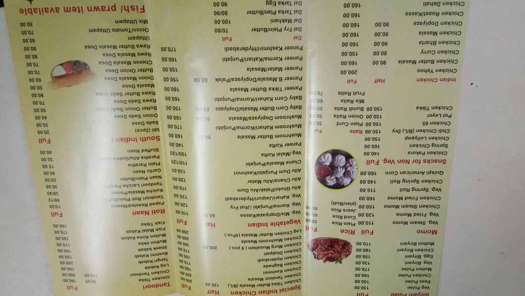 Family Restaurant menu