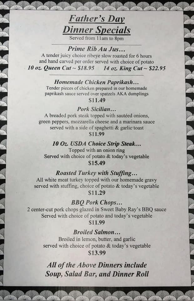 Menu at Anthony's Family Restaurant, Eastlake