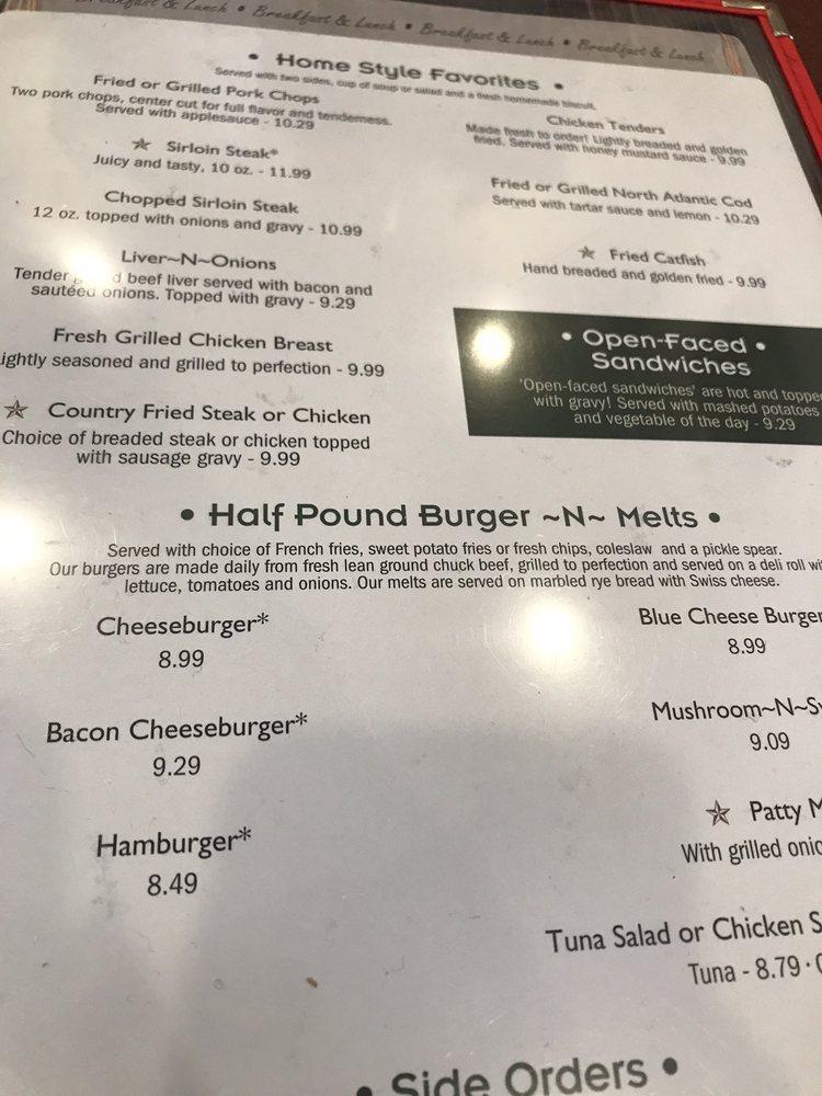 Menu at Davenport Diner restaurant, Davenport, US Hwy 27