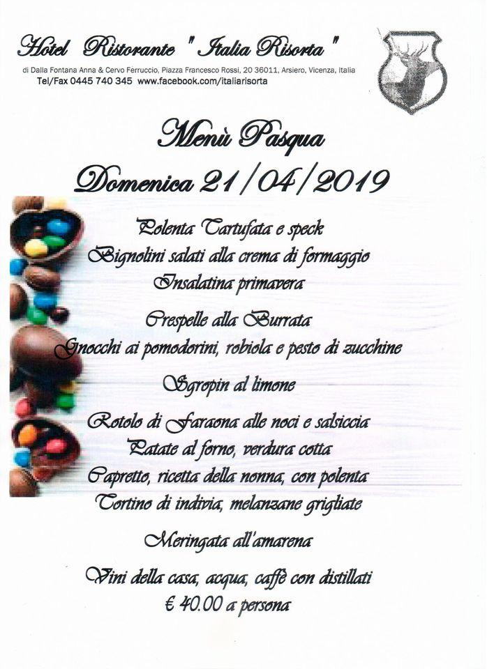 Menu di Albergo - Ristorante Italia Risorta 