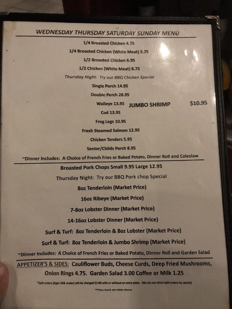 Menu at Redwood Inn restaurant, Green Bay, Main St