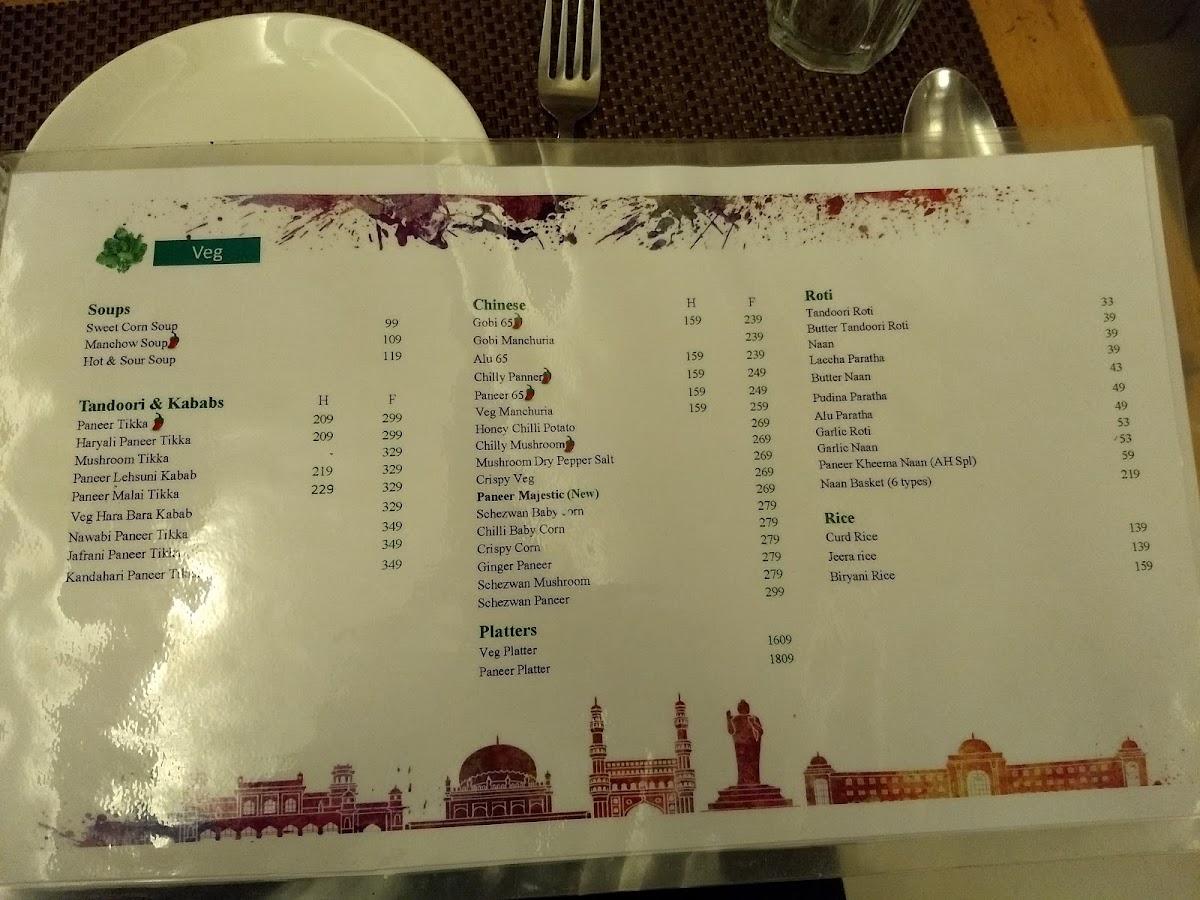 Ancient Hyderabad menu