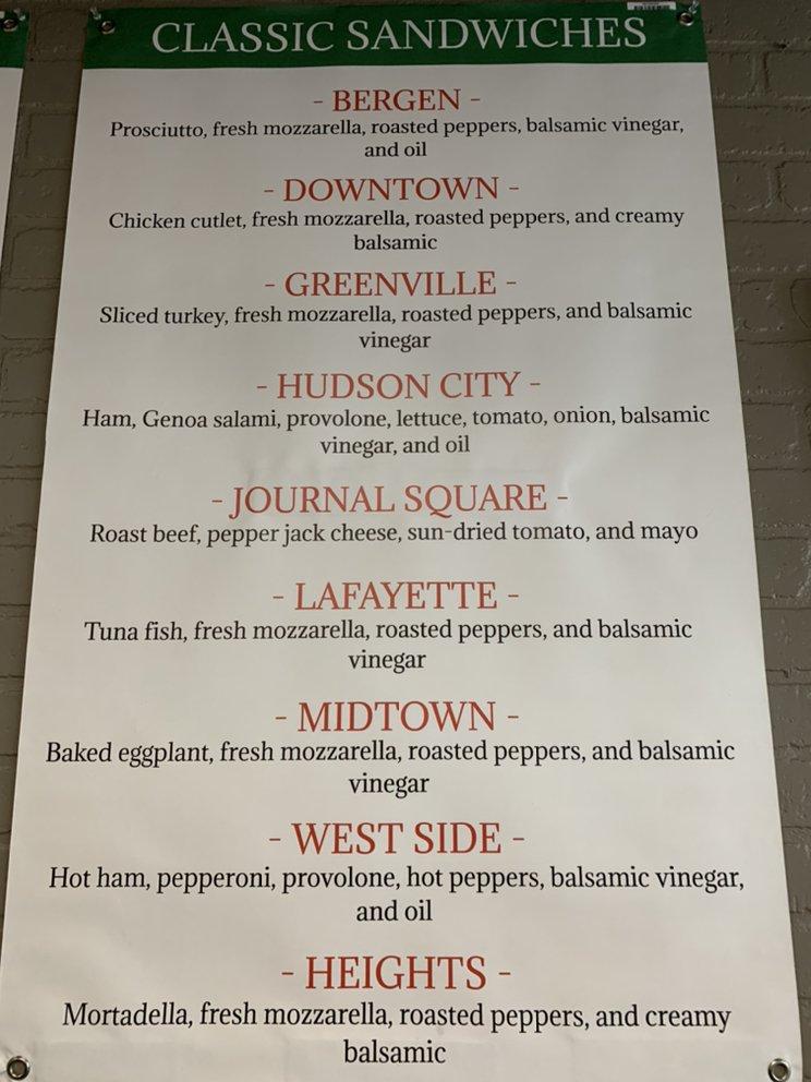 Menu at Second Street Bakery, Jersey City