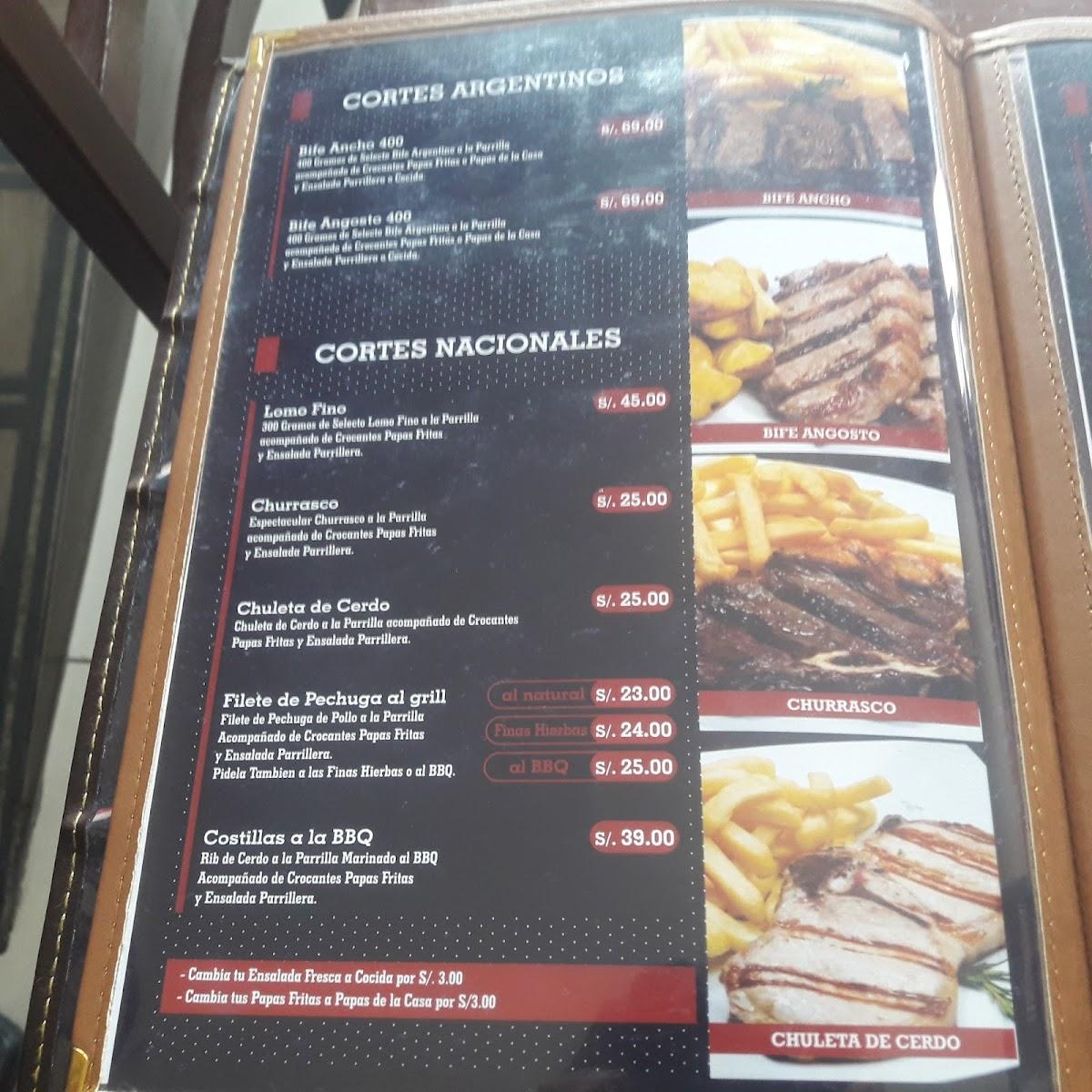Carta del restaurante TAMBO II, La Molina, LM- 15026
