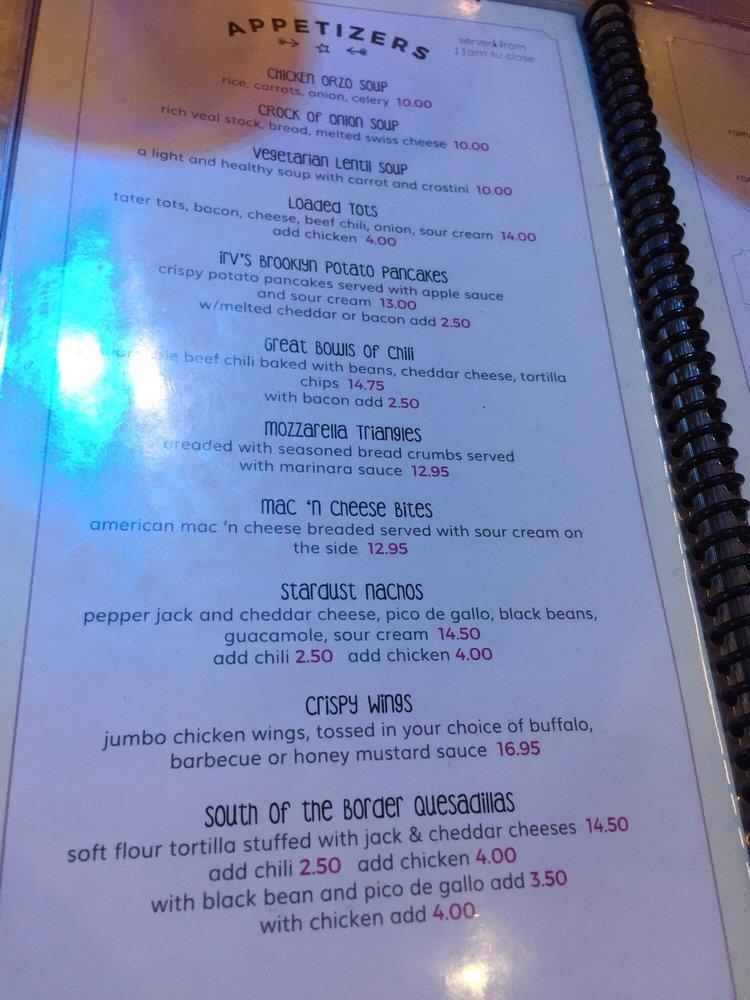 Menu at Ellen's Stardust Diner BBQ, West New York