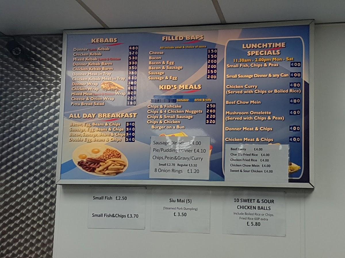 Menu at Hoole Fish Bar, Chester