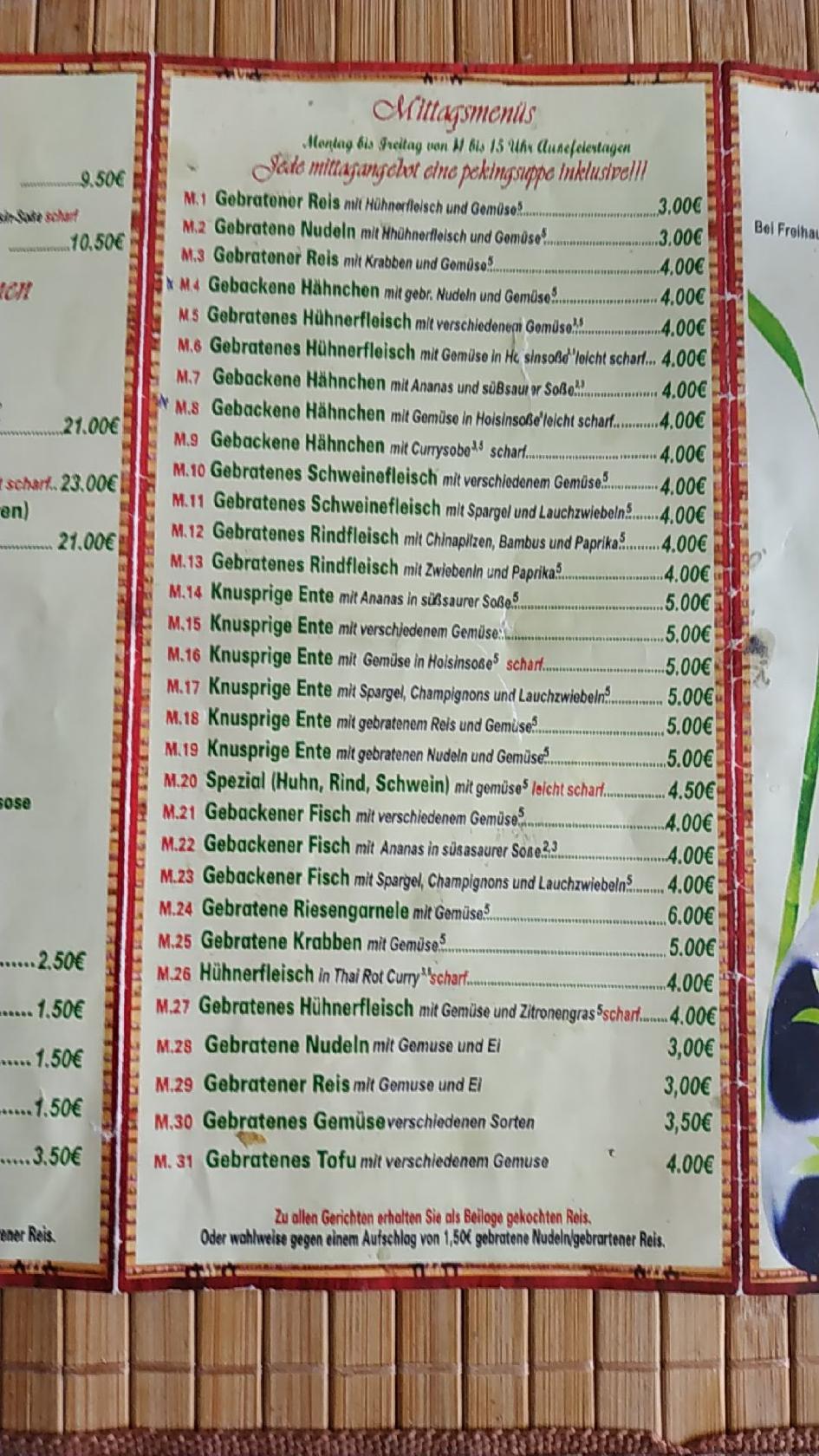 Speisekarte von Bistro Panda restaurant, Sömmerda