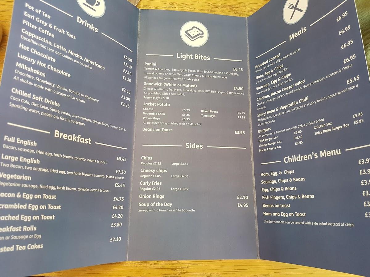Lakeside cafe menu