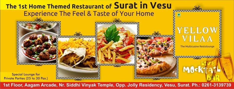 Yellow Vilaa menu