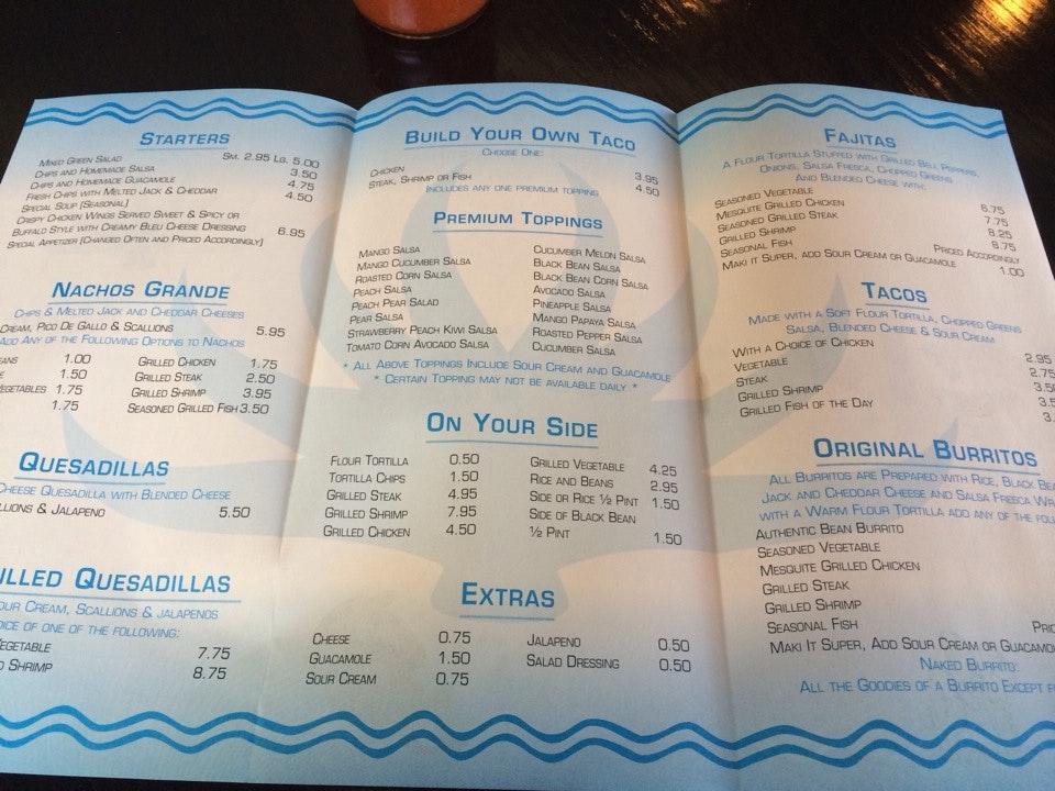 Menu at Blue Agave restaurant, Riverhead