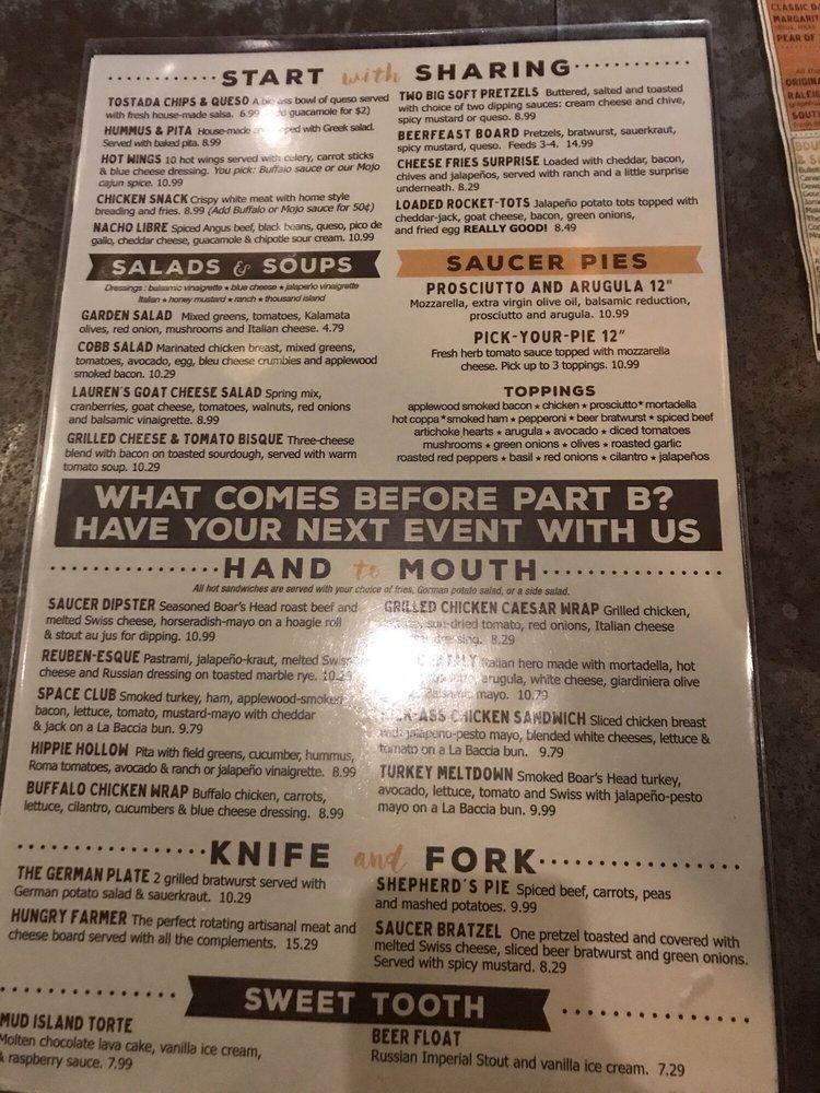 Menu at Flying Saucer Draught Emporium pub & bar, Raleigh