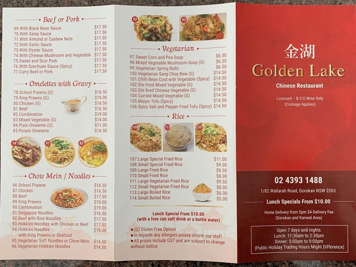 Menu At Golden Lake Chinese Restaurant Gorokan