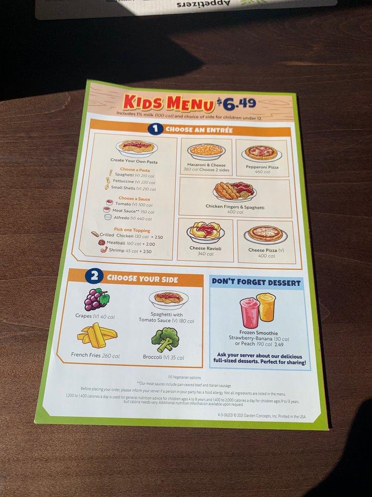 Menu at Olive Garden Italian Restaurant, Kapolei