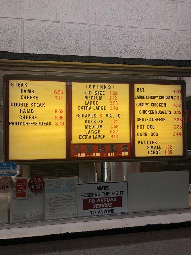 Menu at Grandpa's Burger Haven restaurant, Denver