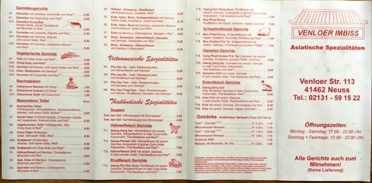Menu at Venloer Imbiss - Asia China Imbiss pub & bar, Neuss
