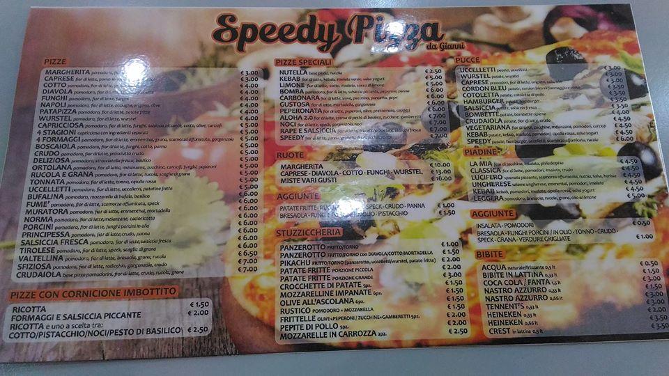 Menu At Speedy Pizza Da GIANNI Restaurant Taranto