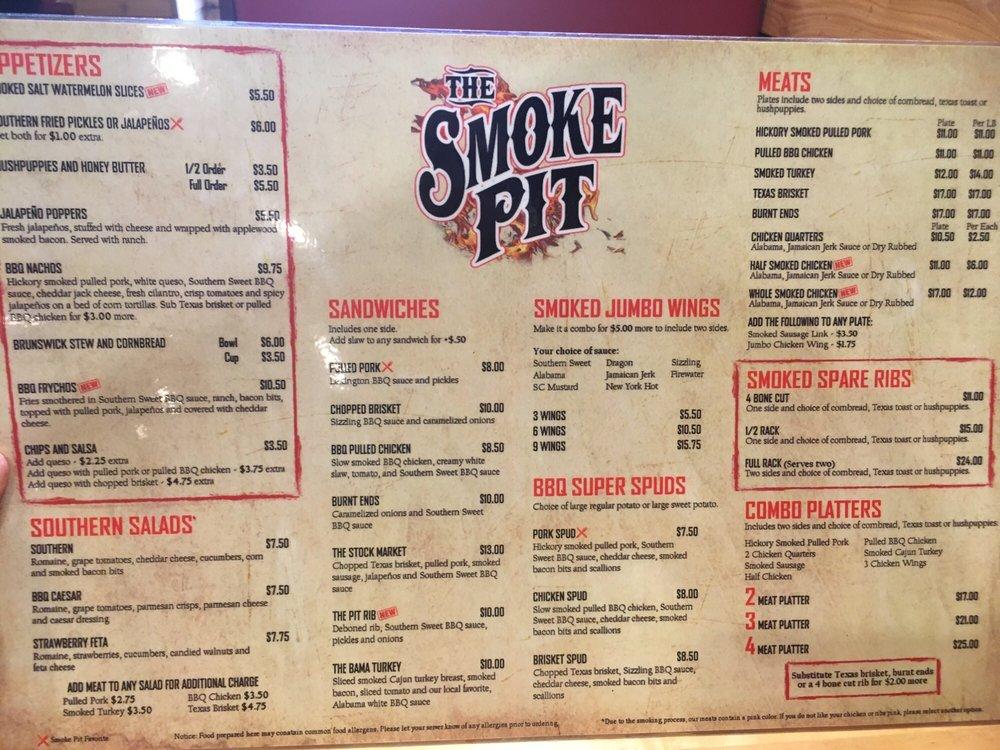 Menu at The Smoke Pit BBQ, Monroe
