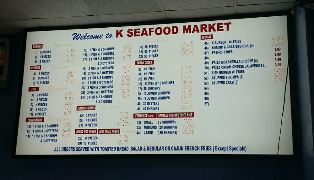 Menu at K Seafood Market, Houston
