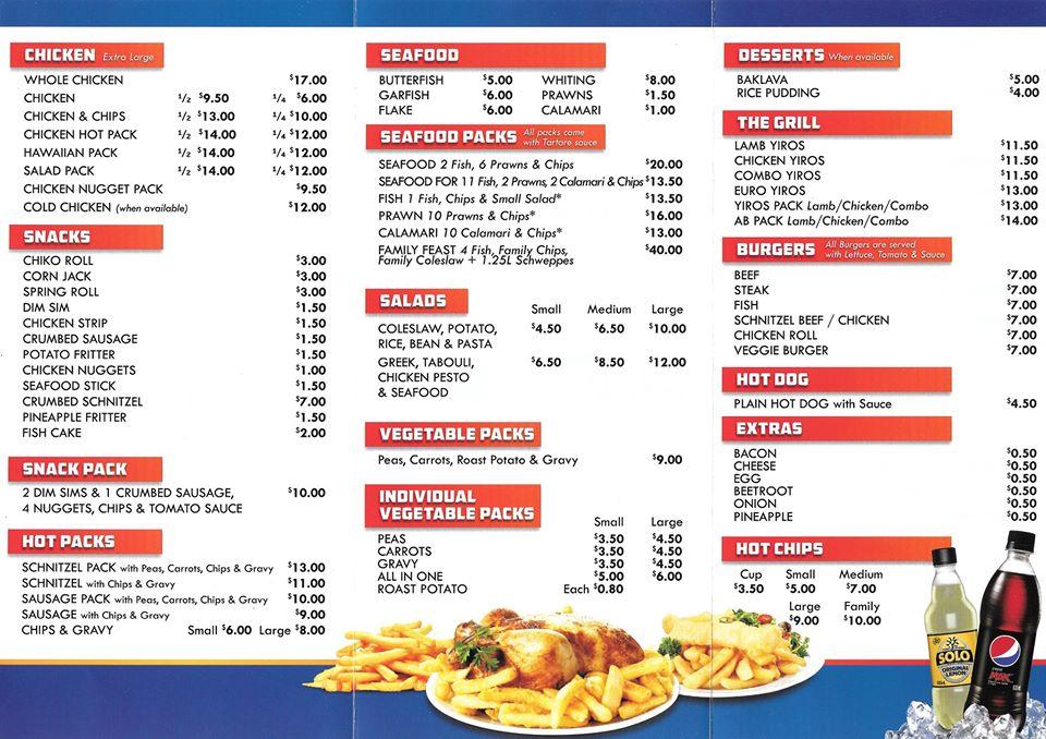 Menu at Jack's Chicken & Seafood fast food, Grange