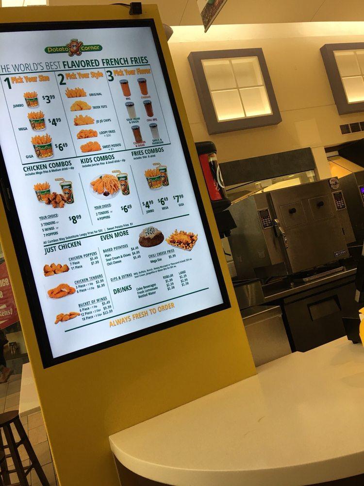 Menu at Potato Corner fast food, Bakersfield