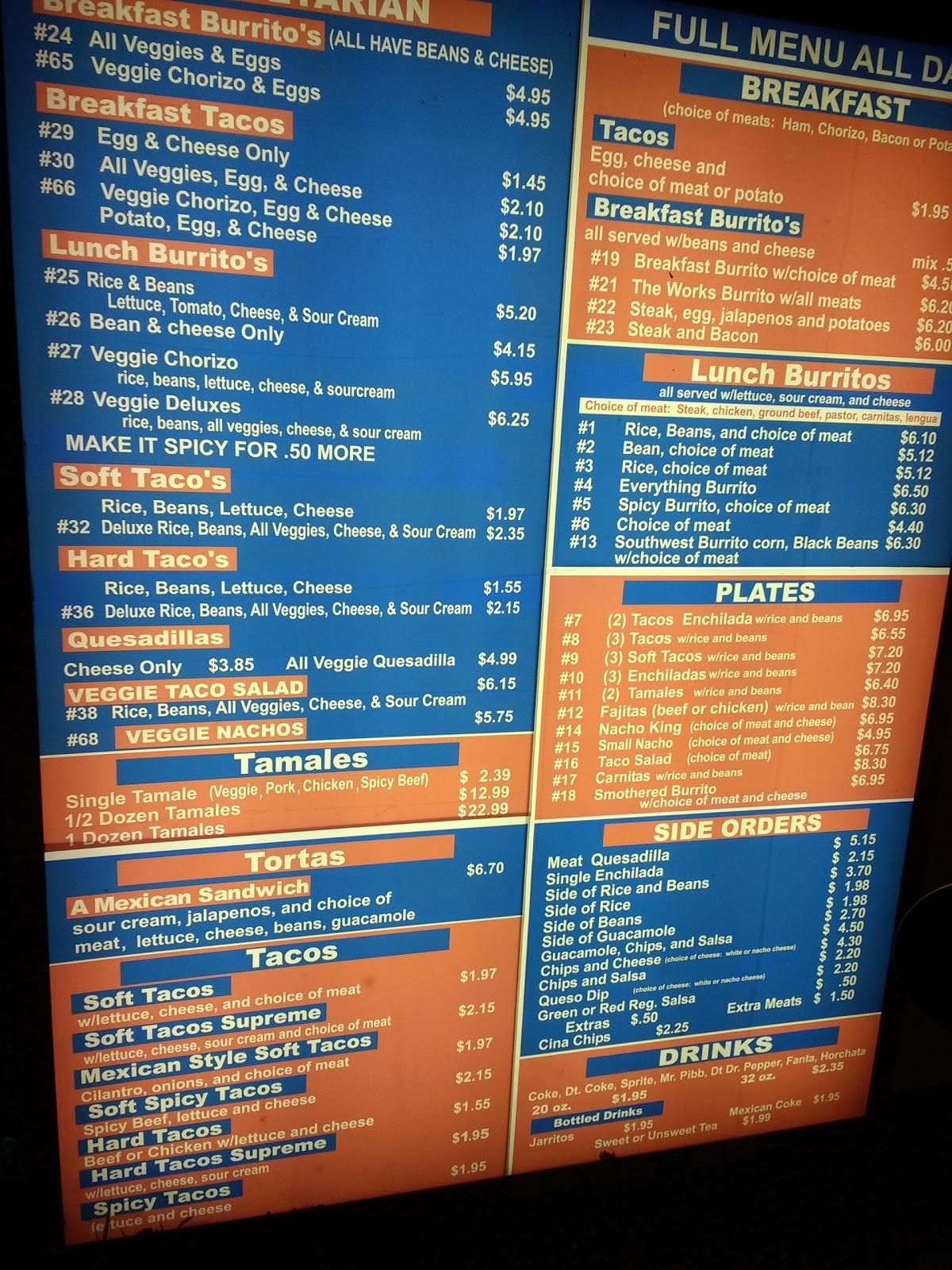 Menu At Burrito King Fast Food, Lawrence, 900 Illinois St