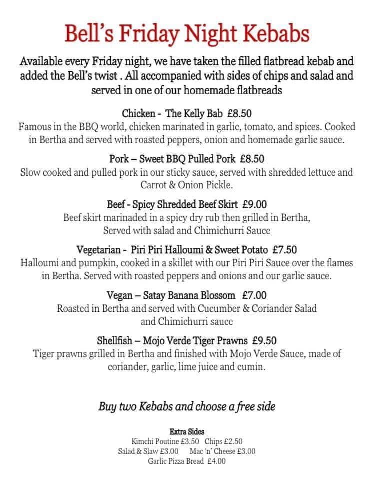 Menu at Five Bells Inn Claypole pub & bar, Claypole