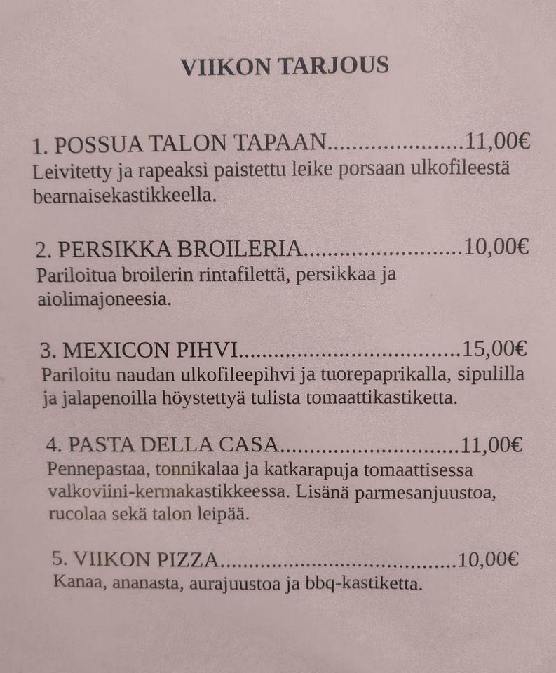 Menu at Ristorante Momento Veturi restaurant, Kouvola