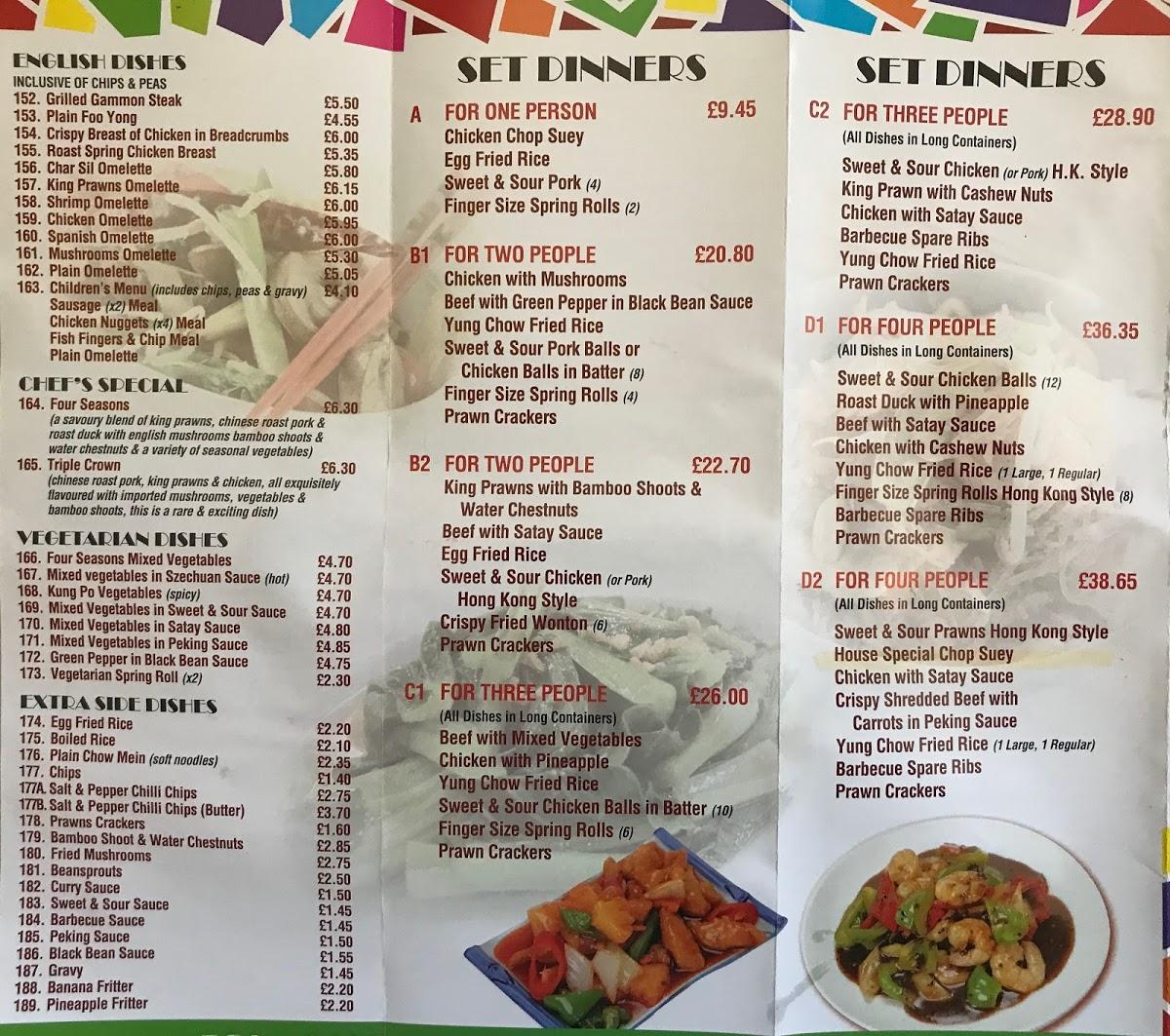 Menu at Wah Kee fast food, Northampton