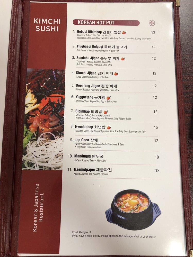 Menu at KimChi Sushi Korean BBQ, Egg Harbor Township, Black Horse Pike