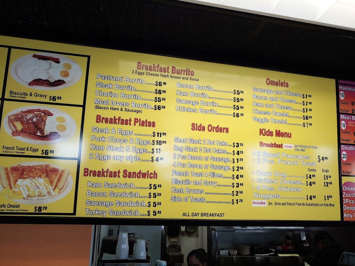 Menu at Luis Burgers restaurant, Bakersfield
