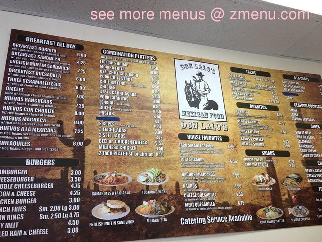 Carta del restaurante Don Lalos Mexican Food, Ventura