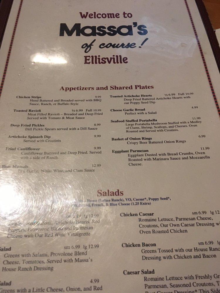 Menu At Massas Ellisville Ballwin Restaurant Ballwin