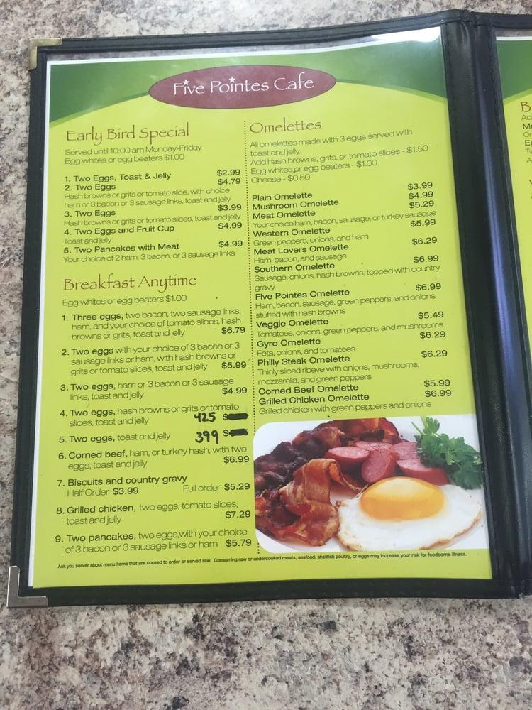 Menu at Five Pointes Cafe, Grosse Pointe Farms