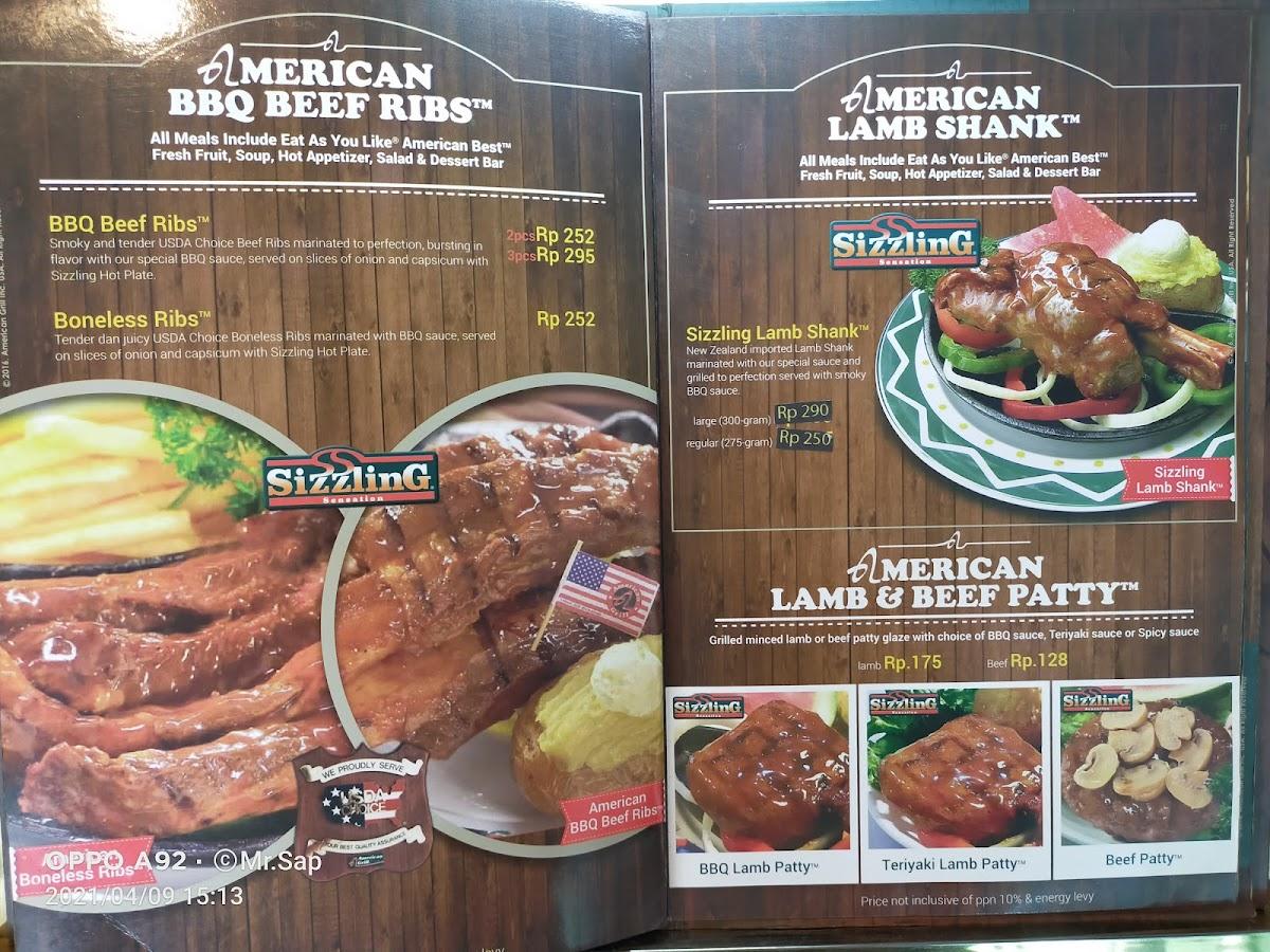 Menu At American Grill Sizzler Restaurant West Jakarta