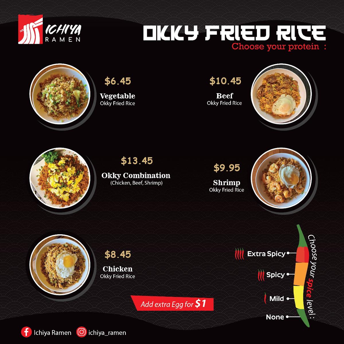 Menu at Ichiya Ramen restaurant, Jonesboro